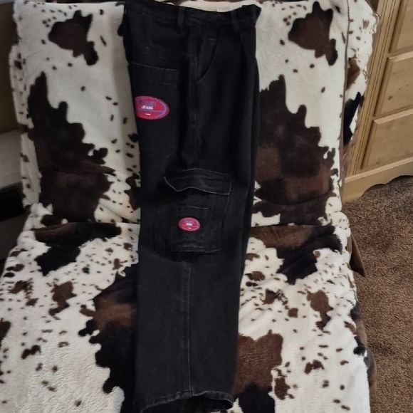 SHEIN Dark Straight Leg Jeans with Pink Details - Picture 7 of 11